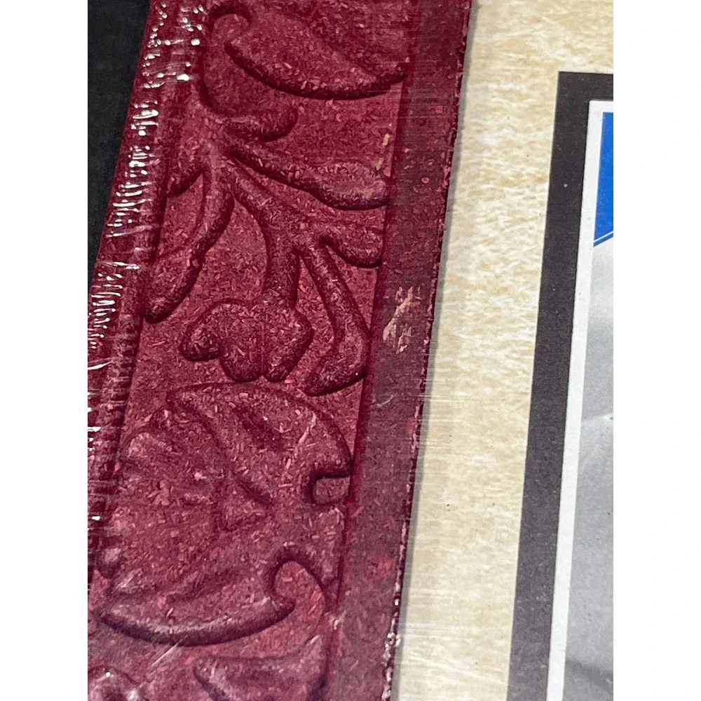 Moments 4x6 Photo Frame Burgundy Red Embossed Floral Wood Design Glass Pane NEW